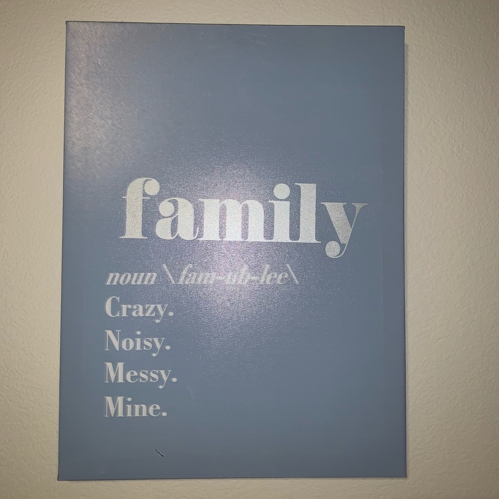 Small painting explaining what family is